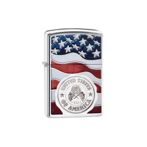Zippo American Stamp on Flag Lighter