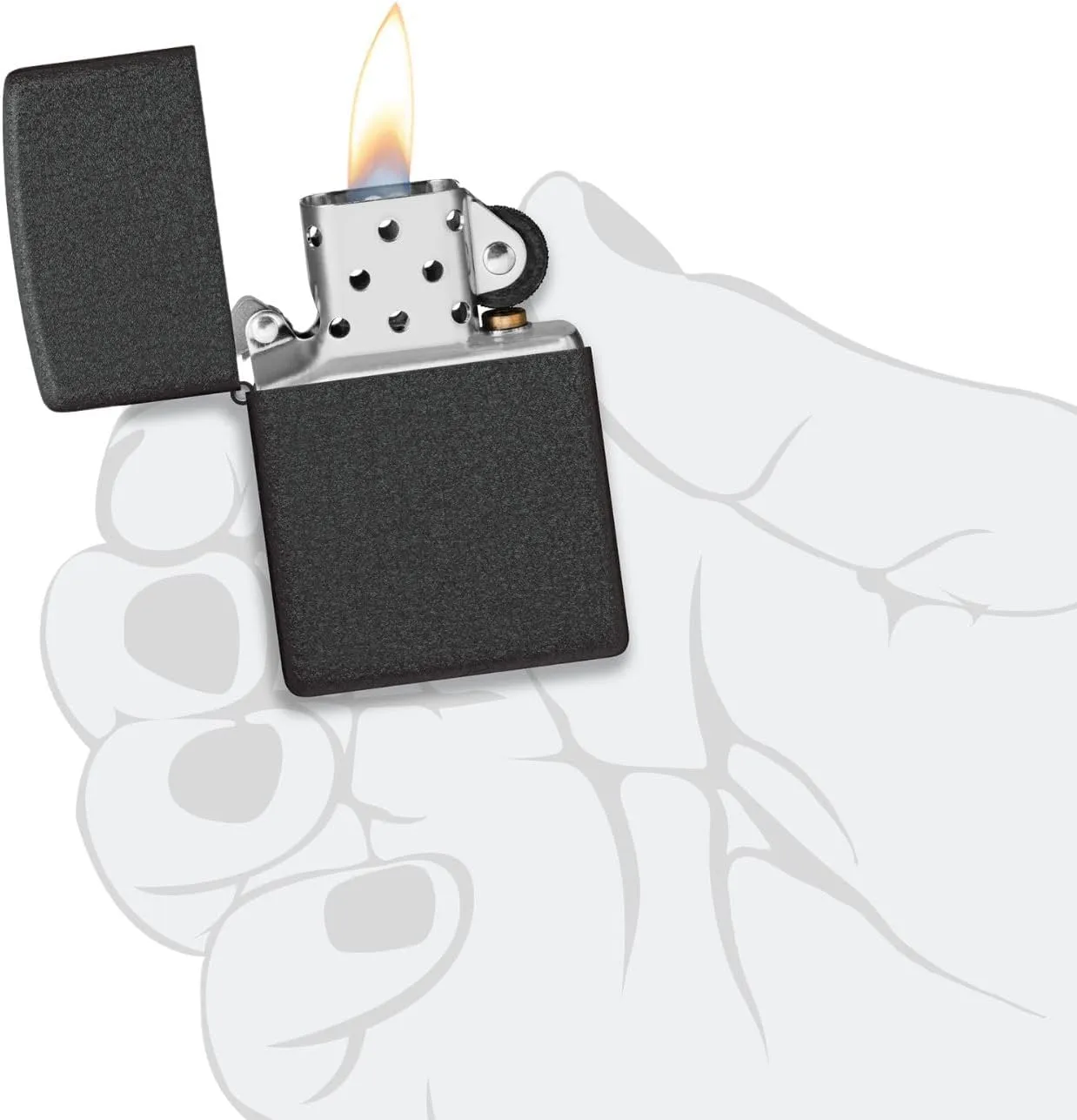 Zippo Black Crackle Pocket Lighter