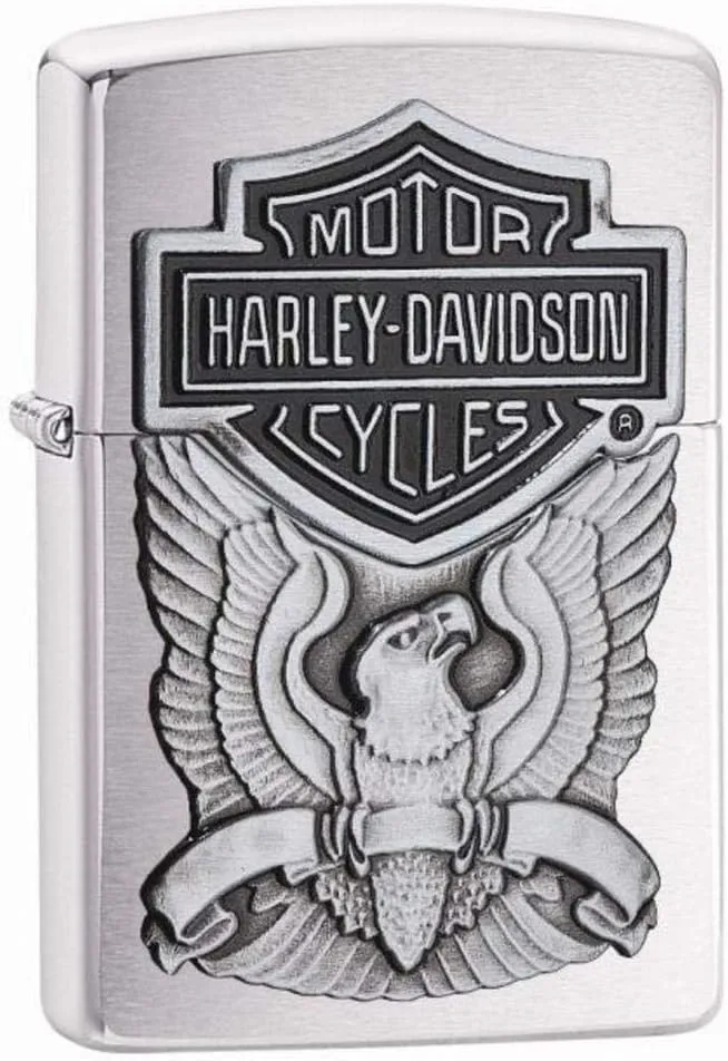 Zippo Harley-Davidson Eagle/Logo Emblem Lighter Pocket Lighter
