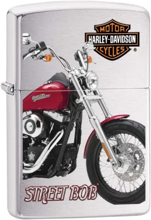 Zippo Harley-Davidson Street Bob Brushed Chrome Pocket Lighter, One Size