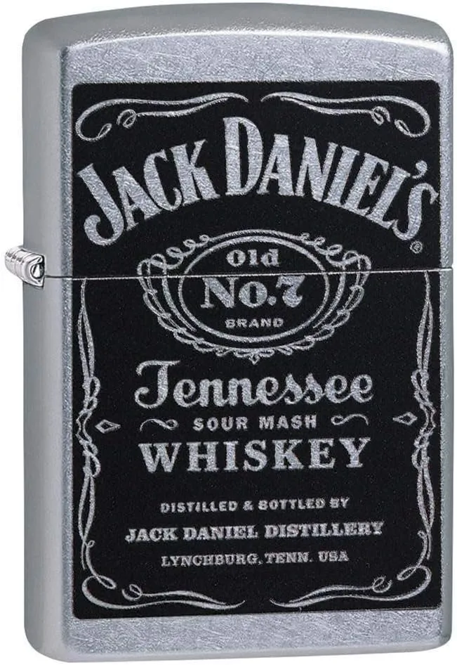 Zippo Jack Daniel's Tennessee Whiskey Label Street Chrome Pocket Lighter