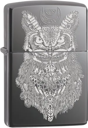 Zippo Lighter: Aztec Owl - Black Ice 78117