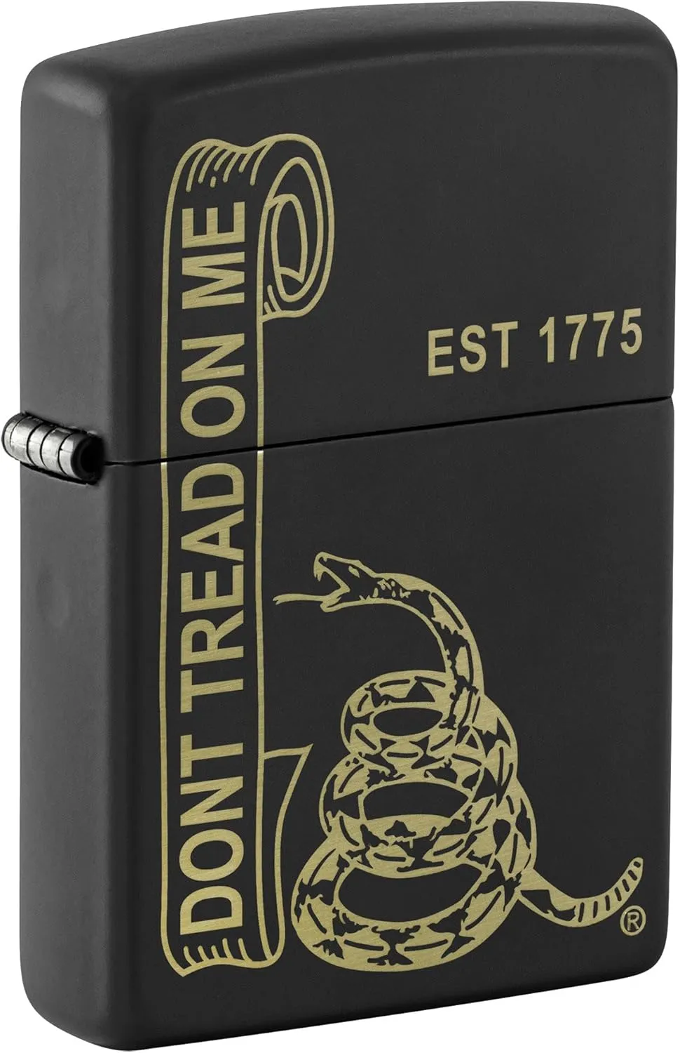 Zippo Lighter: Don't Tread on Me, Engraved - Black Matte 81509