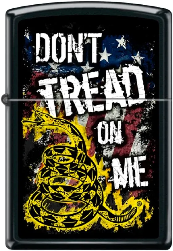 Zippo Lighter -for Don't Tread On Me USA America Snake Rebel Flag Black Matte Windproof Lighter #Z5324