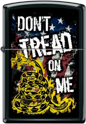 Zippo Lighter -for Don't Tread On Me USA America Snake Rebel Flag Black Matte Windproof Lighter #Z5324