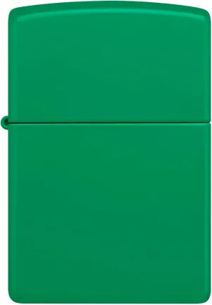 Zippo Lighter Grass Green Matte, Windproof, Custom Designed, Stainless Steel Body