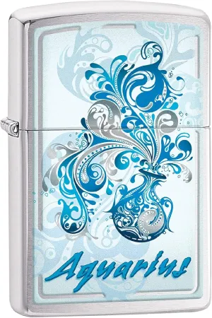 Zippo Lighter - Horoscope Zodiac Signs (Aquarius)