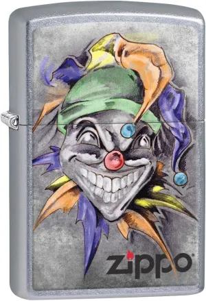 Zippo Lighter: Joker with Hat - Street Chrome 78282