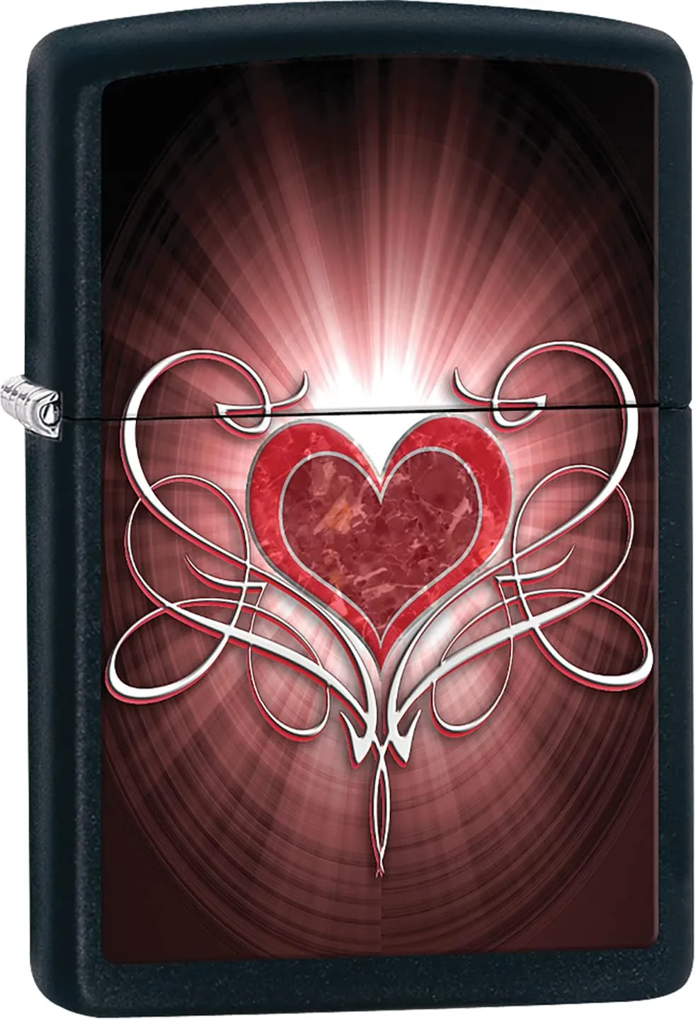 Zippo Lighter - Love Heart Black Matte Windproof Lighter #Z458