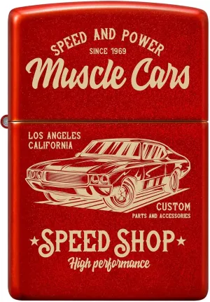 Zippo Lighter Muscle Car, Windproof, Custom Designed, Stainless Steel Body