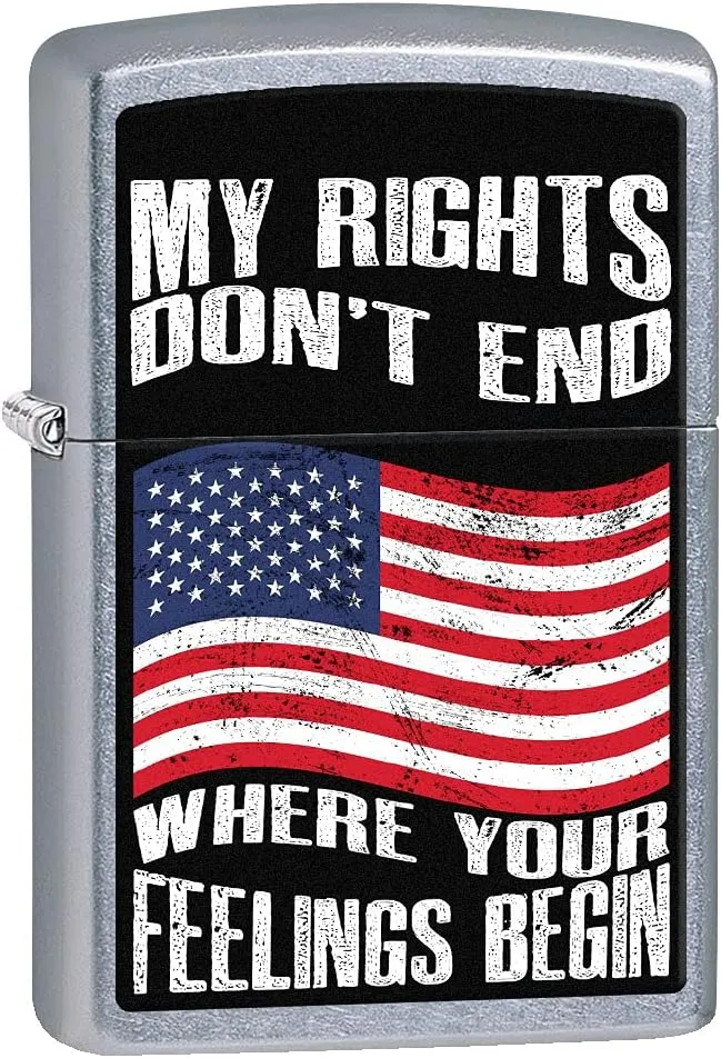 Zippo Lighter: My Rights Don't End - Street Chrome 80859