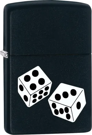 Zippo Lighter - Pair of Dice Black Matte Windproof Lighter #Z443