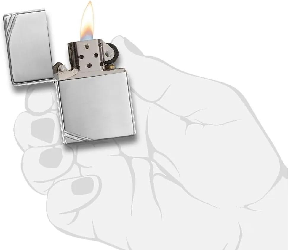 Zippo Lighter - Personalized Custom Message Engrave Chrome Windproof Lighter Vintage High Polish 260