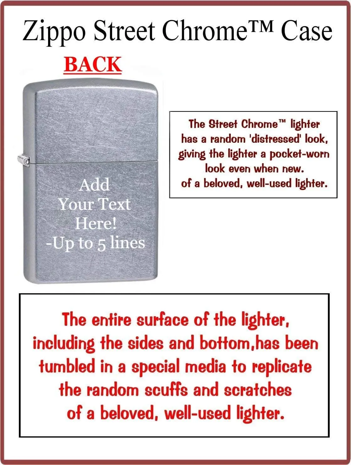 Zippo Lighter – Personalized Custom Message Engraved Animal Windproof Lighter