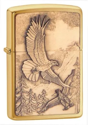 Zippo Lighter - Personalized Message Engraved on Backside Americana US Eagle USA Flag Patriotic Collection2 Windproof Lighter