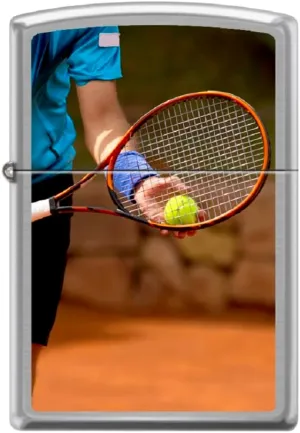 Zippo Lighter- Tennis Player Sports Racket Brushed Chrome Windproof Lighter #Z5526