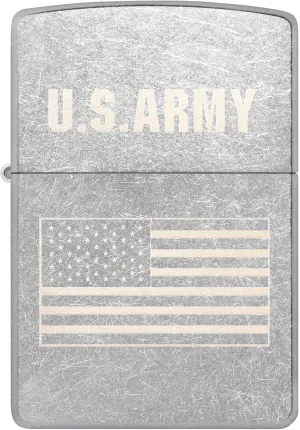 Zippo Lighter U.S. Army Flag, Windproof, Custom Designed, Stainless Steel Body