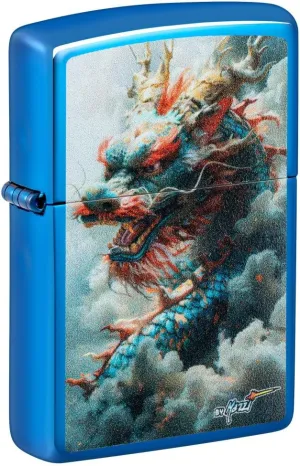Zippo Mazzi® Dragon Design High Polish Blue Pocket Lighter