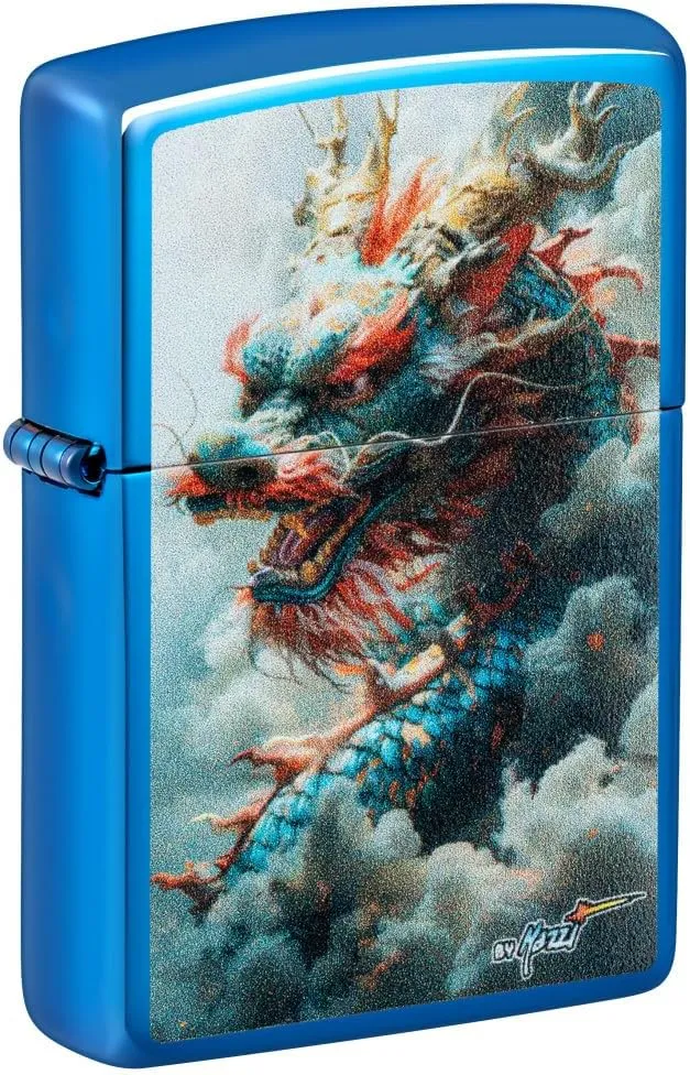Zippo Mazzi® Dragon Design High Polish Blue Pocket Lighter