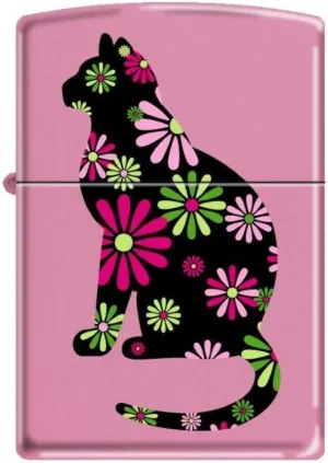 Zippo New 238 Pink Matte Funky Cat