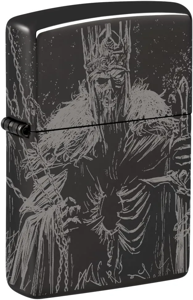 Zippo Skull King Design High Polish Black Pocket Lighter