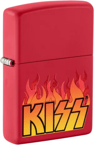 Zippo Unisex-Adult Music Lighters, Red Matte KISS Flames