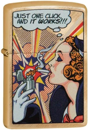 Zippo Unisex-Adult Windy Pop Art Design, Herringbone Sweep, One Size