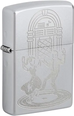 Zippo Vintage Dance Design Satin Chrome Pocket Lighter