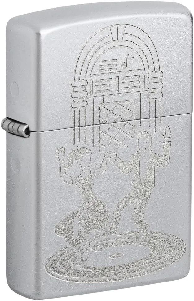 Zippo Vintage Dance Design Satin Chrome Pocket Lighter
