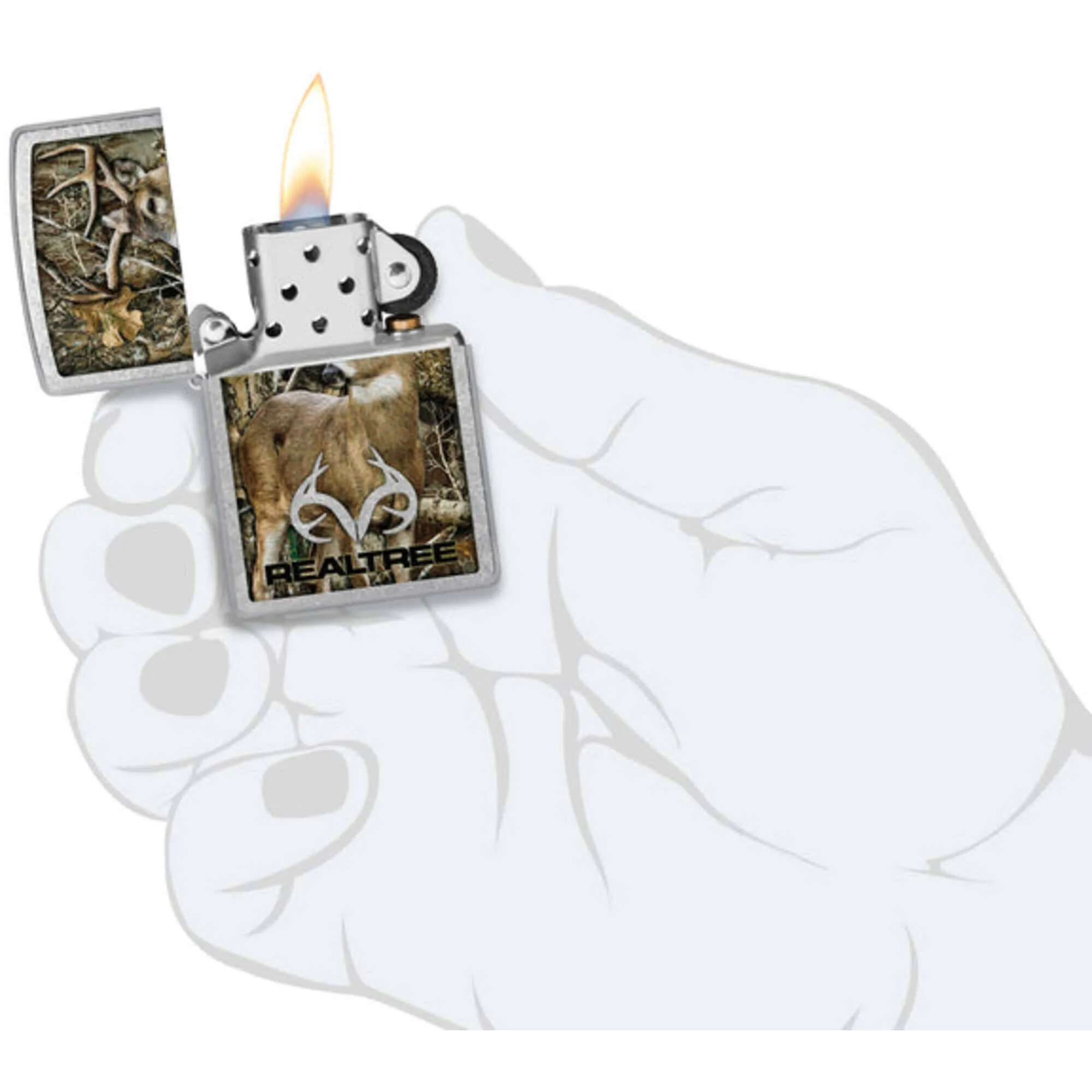 Zippo Windproof Lighter Realtree Edge Logo Classic Street Chrome Finish 46224