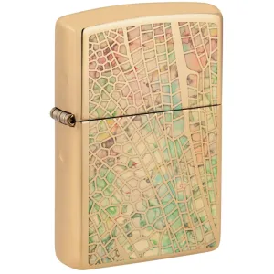 Zippo Windproof Pocket Lighter Dragonfly Wing Design High Polish Brass 46006