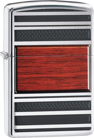 Zippo Wood Grain High Polish Chrome Pipe Pocket Lighter, One Size, Model Number: 28676