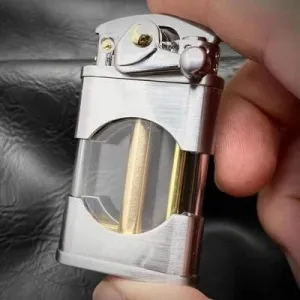 Zorro Original Windproof Metal Kerosene Lighter Transparent Fuel Tank Creative Retro Flint Oil Lighter Smoking Accessories Gift Sliver